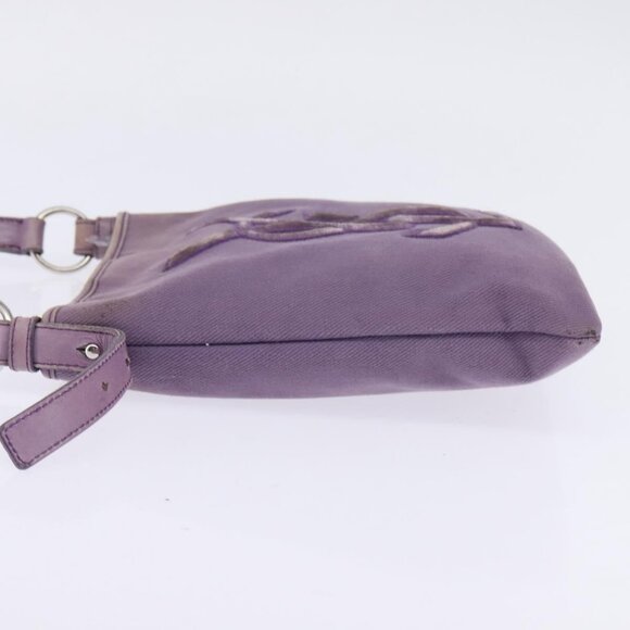 SAINT LAURENT Kahala Shoulder Bag Canvas Purple Silver Auth - Picture 5 of 16